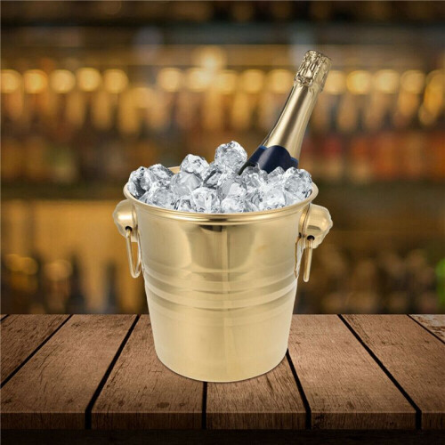2 STÜCK 3L Edelstahl EisküBel Dicker Tiger Kopf EisküBel Party Eis KüBel (Gold)