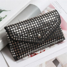 2X Fashion Rivets Waist Pack Luxury Designer Fanny Pack Small Women Waist Bag Phone Pouch Punk Belt Bag Purse(Black)