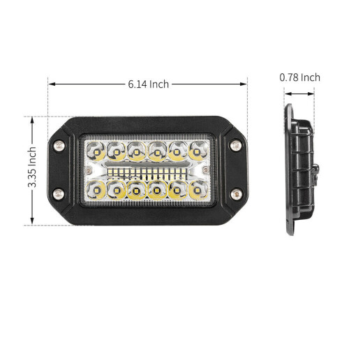 4Pcs 12V 6 Inch Flush Mount Work Light 26 LED Super Bright Spotlight Car Headlights 1
