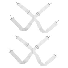 Adjustable Ergonomic Double Shoulder Snare Drum Straps White Nylon for Marching Bands 2pcs