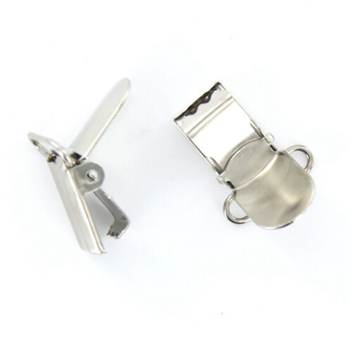 60 x Braces Clips Strap Hooks 20 mm Silver Coloured