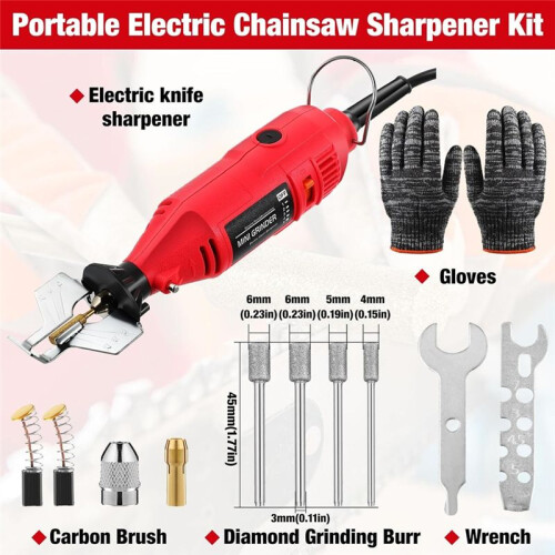 Portable Electric Chainsaw Sharpener Kit with Chainsaw Sharpener Tool, Chainsaw File Kit for All Chainsaw Chains US Plug 1