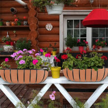 3PCS Plant Basket Liners Hanging Fabric Flower Basket Liners Replacement Coconut Liner for Outdoor Hanging A