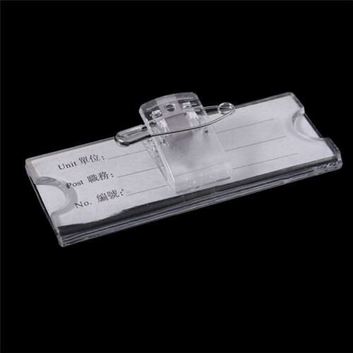 Safetypin Clear Hard Plastic Name Tag Clip Holder 60 Pcs 1