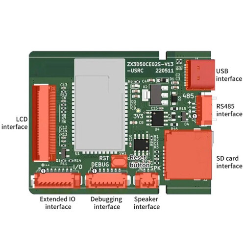 3.5 Inch ESP32-S3 Development Board - WT32-SC01  with 320X480 Capacitive Multi-Touch LCD Screen Built-in 2