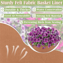 3 Pieces X Fabric Plant Basket Liners- Flower Pot Liners Replacement -Fiber Liner for Hanging Baskets Flowers A