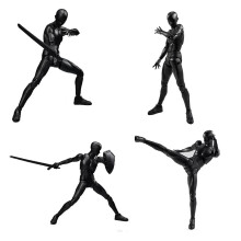 Action Figures PVC Model with Box Drawing Figure Models for Artists(Female+Male,Black)