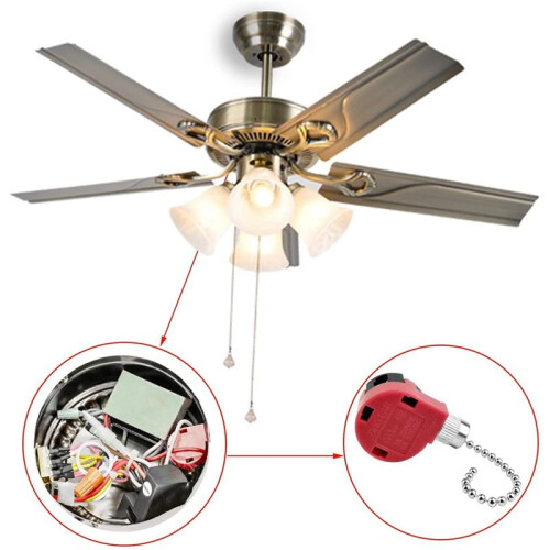 3PC Ceiling Fan  3 Speed 4 Wire Zing Ear ZE-268S6 Fan Pull Chain  Replacement Speed Control  Copper 1