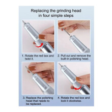 MáQuina de Esmalte, Polidor de Manicure, Polidor DoméStico RecarregáVel PortáTil, Ferramenta de Manicure 2 em 1 Cinza