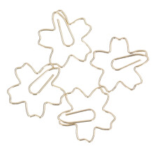 50 Pcs Gold Sakura Shape Paper Clips – Portable File Bookmark Decoration
