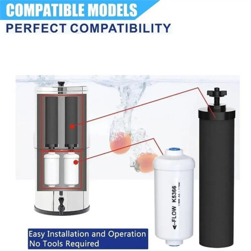 Replacement for 2 BB9-2 and 2 PF-2 Fluoride Water Filter Compatible with Black Berkey Gravity Water Filtering System 2