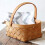 2X Handmade Rattan Storage Container Storage Basket Wooden Storage Basket with Handle Storage Container 4