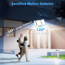 280 LED Solar Outdoor Wall Light with Motion Sensor Solar Flood Light with 3 Adjustable Lighting Modes for Garden