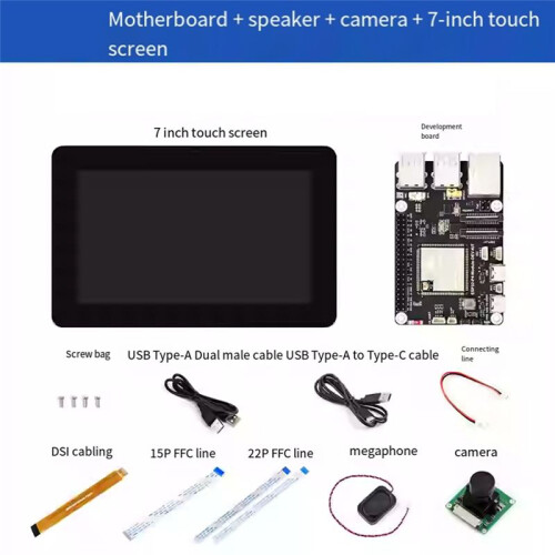 ESP32-P4-Module Tela Sensível Ao Toque de 7 Polegadas 720x1280 com Câmera OV5647 de 5 MP e Alto-Falante com Suporte para Interface Wi-Fi6/BLE POE 2
