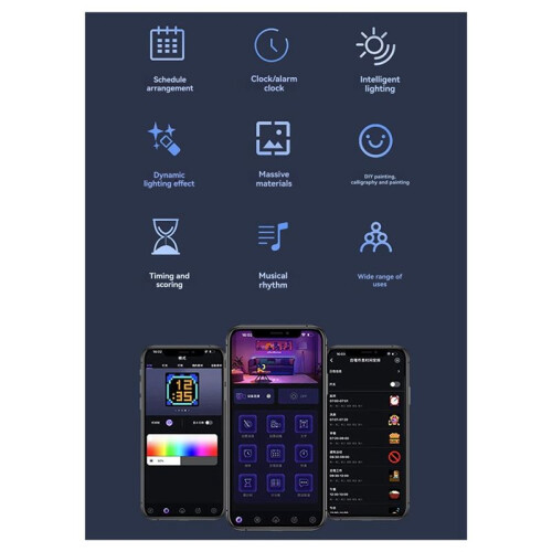 LED 16x16 Pixel Display Nightlight  APP Control Programmable Screen DIY Text Animation Photo Frame Night Light Gift 2