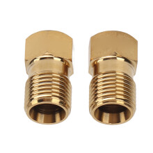 2 Stück Titanlegierungs-Bike-Öl-Nadel-Olivenkopf-Hydraulik-Bremsensatz Gold