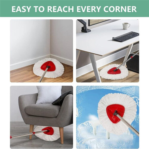 6PCS Mop Heads Replacements, Spin Mop Replacement  Deep Cleaning Machine Washable and Easy-to-Replace for O-Ceda