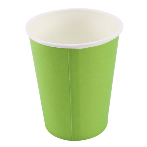 40 Paper Cups (9Oz) - Plain Solid Colours Birthday Party Tableware Catering(Green) 2
