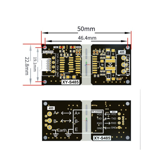 Módulo Convertidor TTL A RS485 Aislado de  Industrial con Control Automático de Señal para Conversión RS485 A TTL 2.54 2