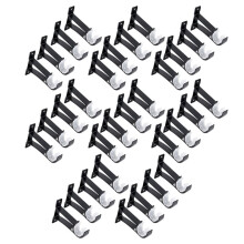 32 Pack Single Curtain Rod Brackets for Drapery Rod Aluminum Alloy Heavy Duty Curtain Rod Holders (Black)