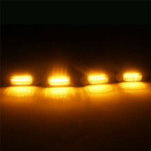 12X [Branchez & Jouez] Grille Avant à LED de Voiture, Lumière Ambre Fumée, Feux de Jour