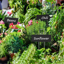 90 Pcs Metal Plant Labels Garden Markers Reusable Nursery Tags for Vegetables Herb Flower Greenhouse Black