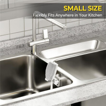 Portaescobillas de Acrílico Transparente para Fregadero de Cocina, 2 Piezas, Ajuste Universal Compatible con Todo Tipo de Fregaderos para un