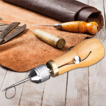 Kit Punteruolo per Cucire nel Pelle, Strumenti Artigianali, Macchina per Cucire un Mano, Cucitrice, Set di Aghi per Filo, Strumento di Riparazione