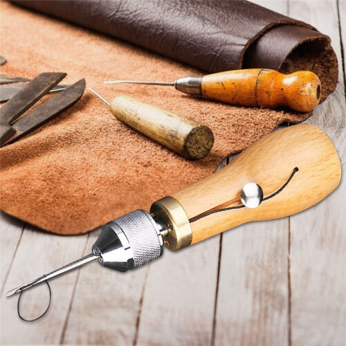 Leather Sewing Awl Kit  Tools Hand Sewing Machine Lock Stitcher Thread Needles Set DIY Shoemaker Canvas Repair Tool
