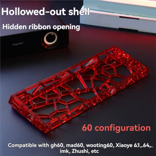GH60 Hole Hollow Keyboard Shell PC Material for Mad60/AULA Win60 Wooting60 Mechanical Keyboard Shell B 2