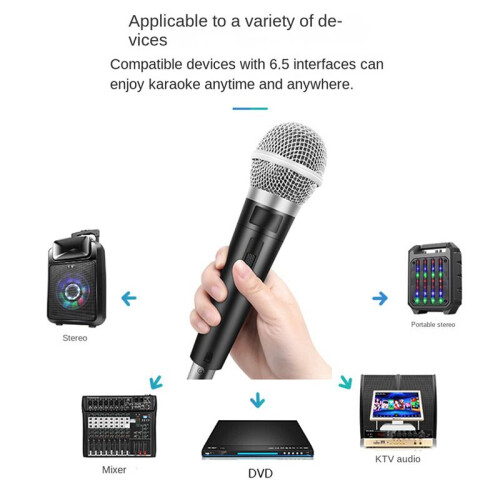 2X Karaoke Microphone MIC Handheld Dynamic Wired Dynamic Microphone Clear Voice for Karaoke Vocal Music Performanc 2