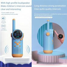 2 St Walkie Talkie Barn LCD-Skärm Ficklampa Intercom Avstånd 1-3 Interaktion Barn Pojke Flickor Rosa+Blå