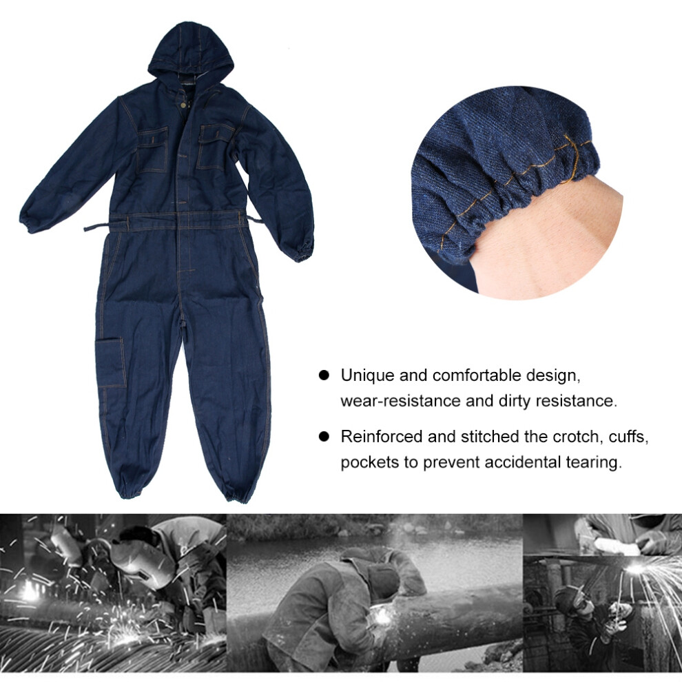 Denim Welding Coverall Auto Workwear Labor Insurance Suit (170) 9471393200031