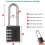 6 Pack Outdoor Combination Padlock Long Shackle Lock 6.5cm Shackle Waterproof 4 Digit Resettable Combination Lock 5