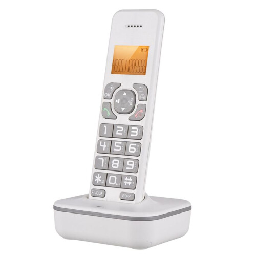 D1102B Telefone Sem Fio com Secretária Eletrônica Identificador de Chamadas/Chamada em Espera Tela LCD de 1,6 Polegadas com Luz de Fundo e 3 Linhas, 1