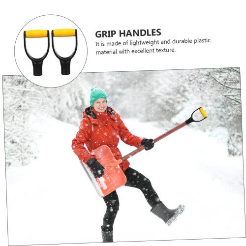 Shovel Handle Replacement 32mm Ergonomic D Grip for Garden Tools, 2pcs Lightweight Plastic 2