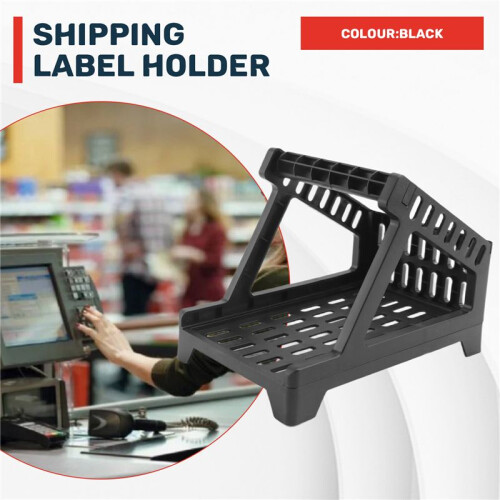 Label Holder for Roll and Fanfold Thermal Shipping Labels, Work with Desktop Label Printer, Black 1