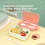 (Red) Microwave-Safe 2-Compartment Lunch Box 5