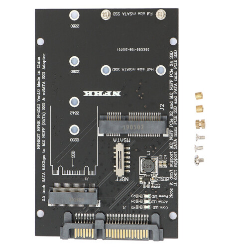 2X M.2 NGFF MSATA SSD para 2,5 Polegadas  3.0 Adaptador 2 em 1 Placa Conversora para PC Laptop 2