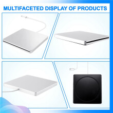 USB External CD/DVD Drive Type C Portable Drive-Free CD Movies Players for Laptop PC Windows ,Silver
