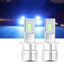 2Pcs H3 80W 8000K Ice Blue LED Fog Lights for 12-24V Vehicles