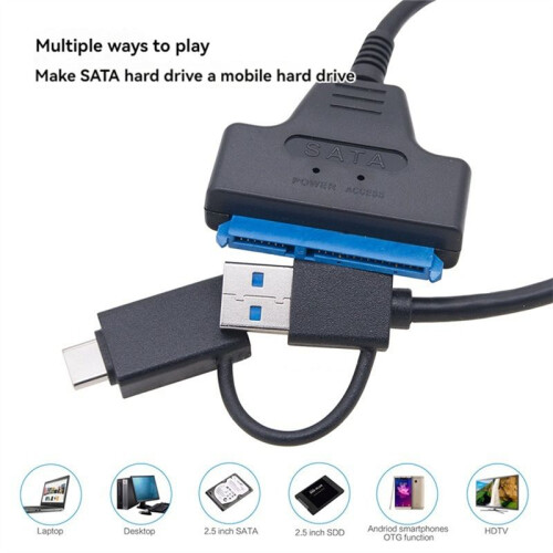 Cabo USB 3.0 para  Cabo Adaptador de Disco Rígido USB C para Cabo Adaptador de Disco Rígido de 2,5 Polegadas Conversor de Conector de Computador 1