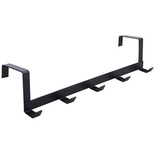 3X  Wide Over the Door Rack Wrought Iron Hook Black 1