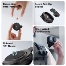 Ulanzi Quick-Release CK02 Backpack Clip for Outdoor Travel Photography Action Cameras Adapter with 1/4inch Thread