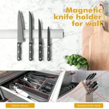 Multipurpose Magnetic Knife Holder, Stainless Steel Knife Strip for Wall, Kitchen Utensil Organizer and Knife Rack S