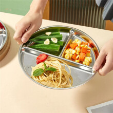 2 STUKS Roestvrij Staal Verdeeld Westers Voedselbord Pasta Schotel Salade Barbecue Plaat Stapelbaar Ontbijtbord Servies, D