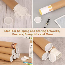 12 Pack Mailing Tubes with Caps for Packaging Posters, 2X12 Inch Cardboard Mailers Tube, Poster Tube for Mailing