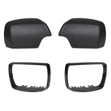 Car Black Rearview Mirror Cover Shell Side Mirror Caps with Frame Replacement for E53 X5 2000-2006