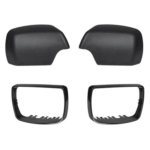 Car Black Rearview Mirror Cover Shell Side Mirror Caps with Frame Replacement for  E53 X5 2000-2006