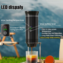 Draagbare Elektrische Espressomachine, Zelfverwarmende Koffiezetapparaat voor in de Auto, Reiskoffiezetapparaat voor op de Camping, Draagbaar